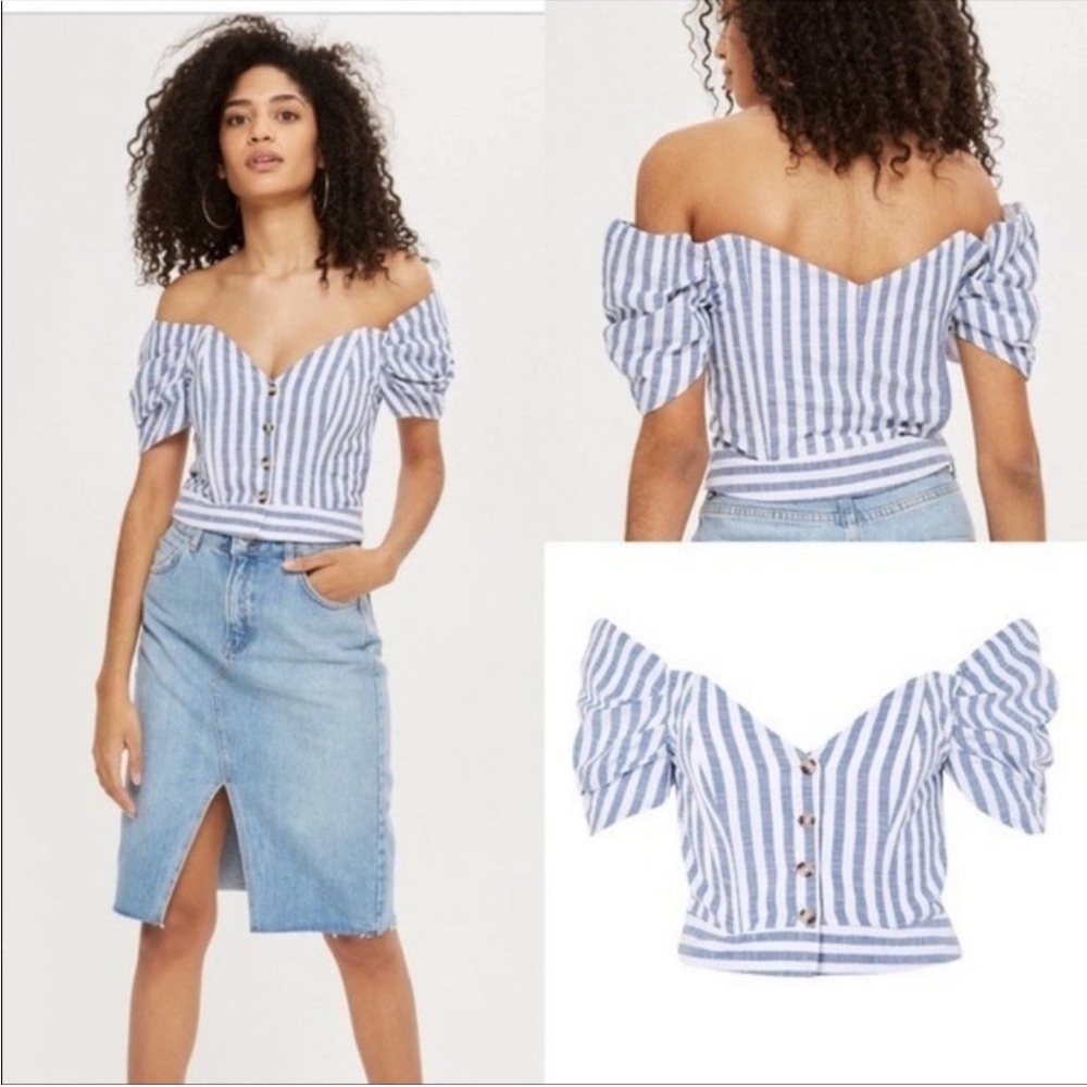 Vintage Topshop Boned Off the Shoulder Top
